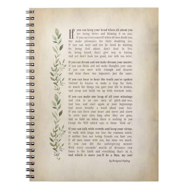 Cuaderno IF, poema inspirado de Rudyard Kipling (Frente)