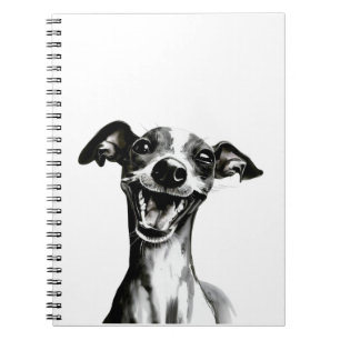 Cuaderno Iggy negro y blanco Grasa de Greyhound italiano