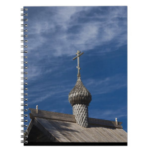 Cuaderno iglesia ortodoxa rusa de madera tradicional