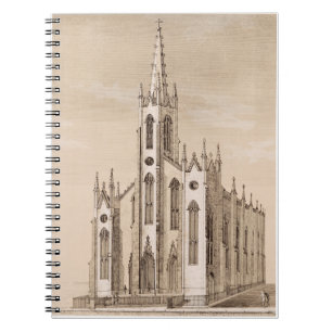 Cuaderno Iglesia Vintage de San Nicolás Nueva York Boceto