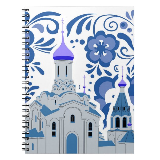 Cuaderno Iglesias ucranianas de Kiev, azules y blancas post (Frente)
