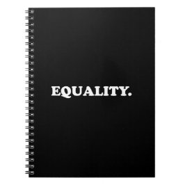 Cuaderno Igualdad tipografía moderna minimalista negro blan