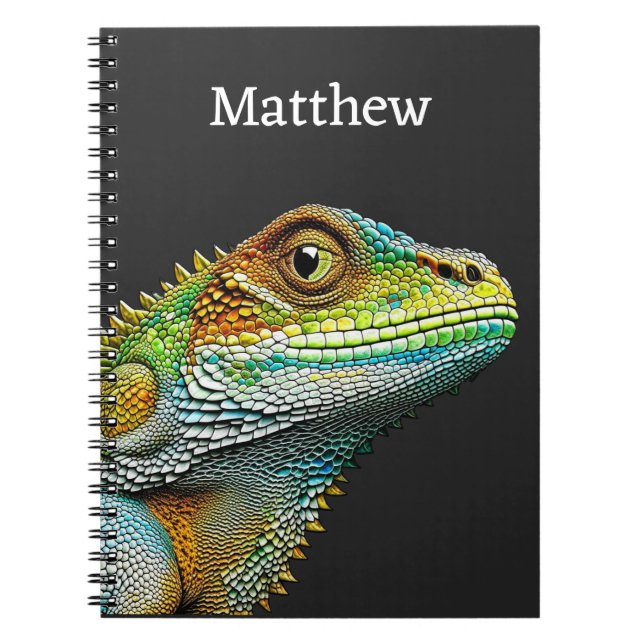 Cuaderno Iguana lagartija realista personalizada (Frente)