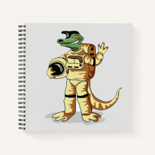 Cuaderno Iguanodon Vestido En Un Espacio Cosmonauta.