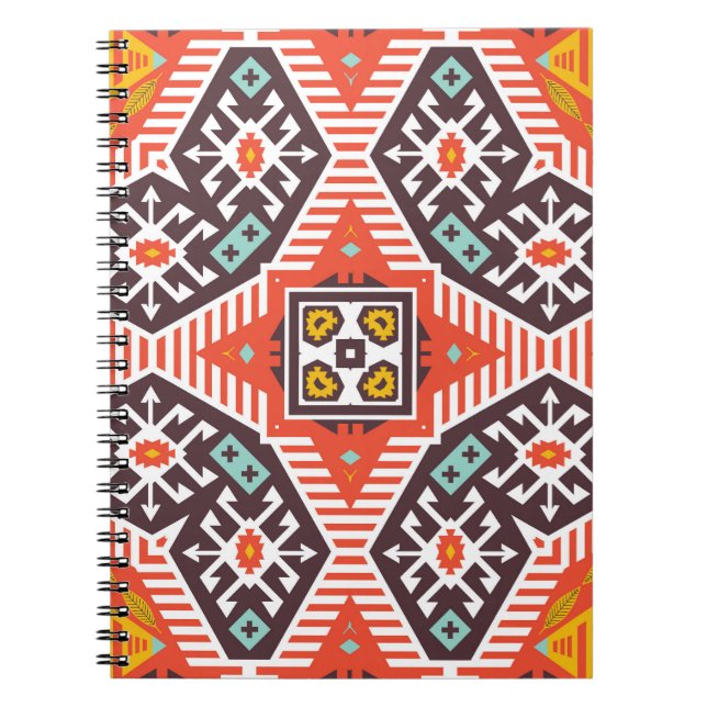 Cuaderno Ikat Aztec: Textura de rayas étnicas (Frente)