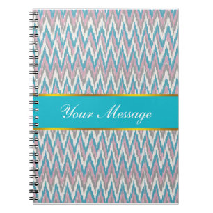 Cuaderno Ikat rosa y azul turbio