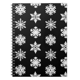 Cuaderno Ikat Snowflakes - Blanco y negro