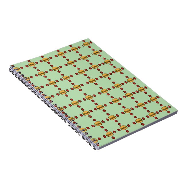 Cuaderno Illustration of hamburger patterns  (Lado Derecho)