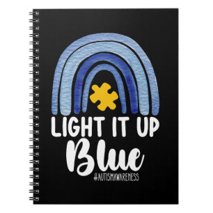 Cuaderno Ilumina de Azul Arcoíris Conciencia del Autismo Fa