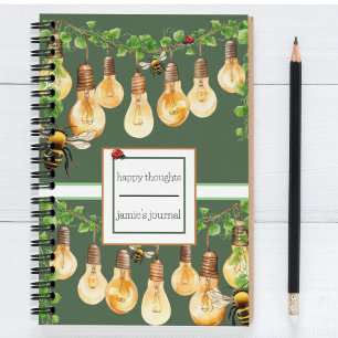 Cuaderno Iluminación de cuerda de jardín con abejas. Ladybu