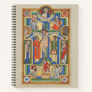 Cuaderno Iluminación medieval crucificada de Jesús