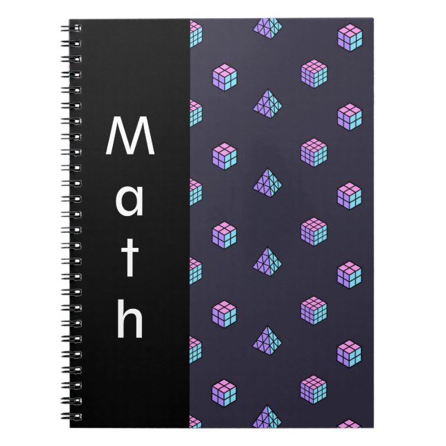 Cuaderno Ilusión de cubo geométrico editable - Texto (Frente)