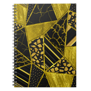 Cuaderno Ilusión de textura del triángulo negro dorado