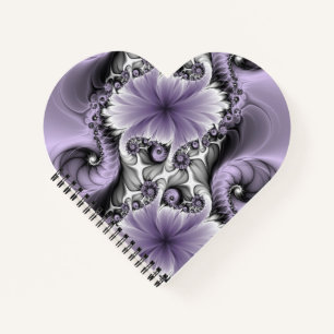 Cuaderno Ilusión Lilac Resumen Arte Fractal Floral Fantasía