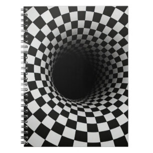 Cuaderno Ilusión óptica de túnel en blanco y negro