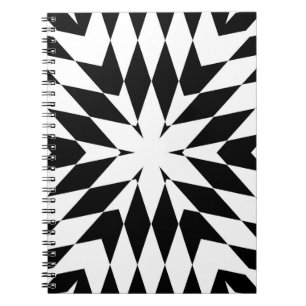 Cuaderno Ilusión óptica geométrica moderna en blanco y negr