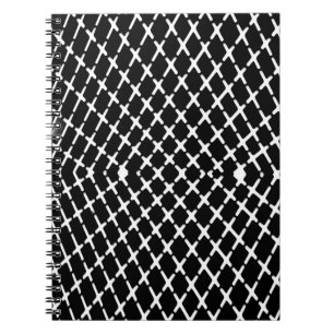 Cuaderno Ilustracion a cuadros negros y blancos