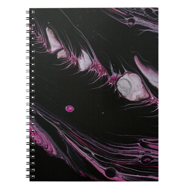 Cuaderno Ilustracion abstracto púrpura y negro (Frente)