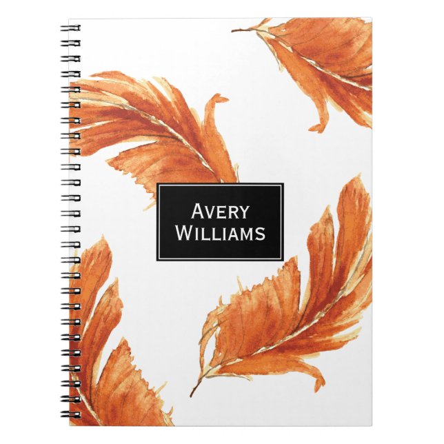 Cuaderno Ilustracion acuarela de las plumas de otoño (Frente)