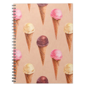 Cuaderno Ilustracion acuático de helado. Lámina sin costura