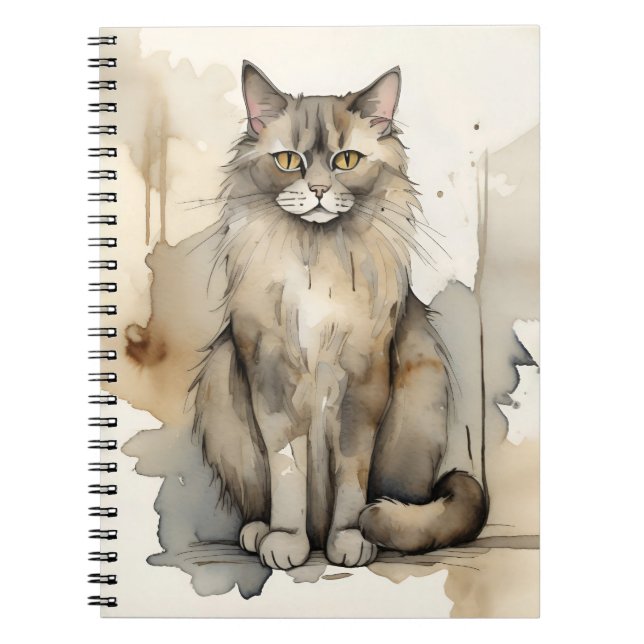 Cuaderno Ilustracion acuático Maine Coon (Frente)
