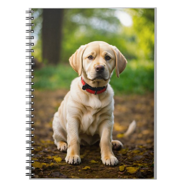 Cuaderno Ilustración adorable de perro Labrador – Cachorro  (Frente)