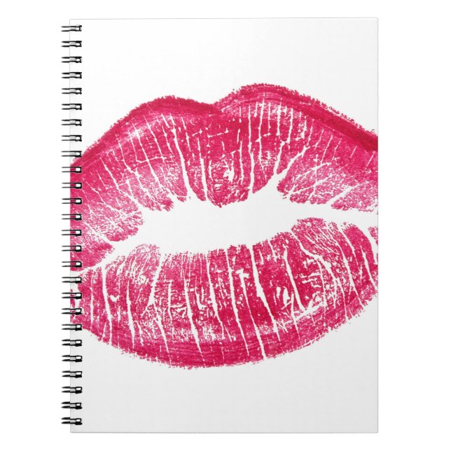 Cuaderno Ilustracion aislado de labios rojos vivos (Frente)