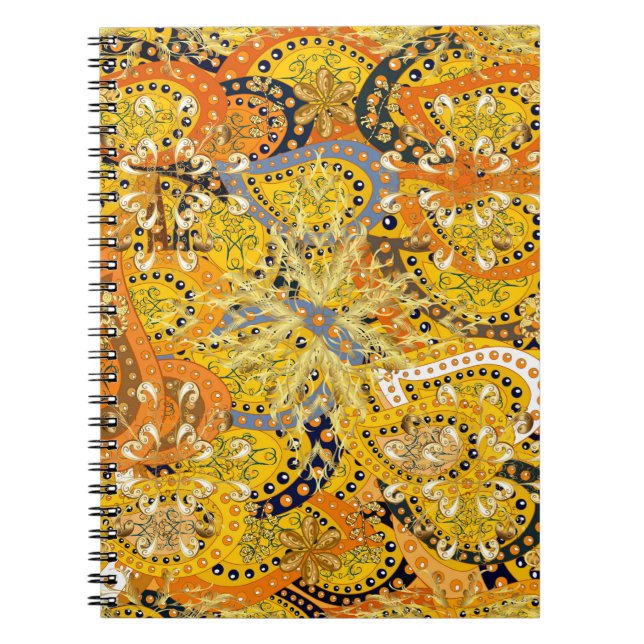 Cuaderno Ilustracion amarillo, naranja y marrón. I (Frente)