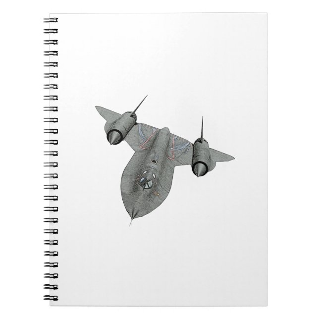 Cuaderno Ilustracion blanco y negro del mirlo SR71 (Frente)