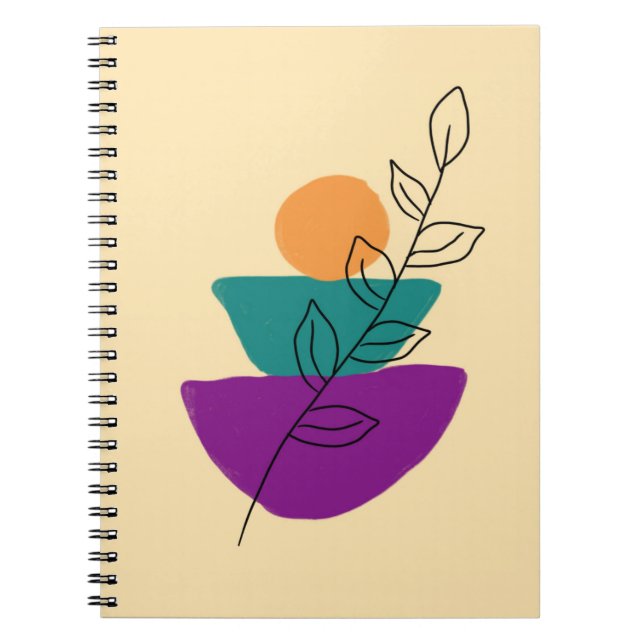 Cuaderno Ilustración boho de hojas (Frente)