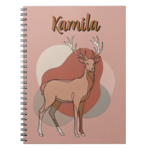 Cuaderno Ilustración botánica minimalista de ciervo de otoñ