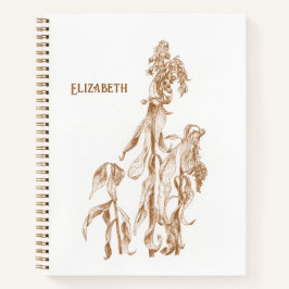 Cuaderno Ilustración Botánica Personalizada Elegante