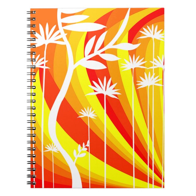 Cuaderno Ilustracion Botánico Blanco y naranja (Frente)