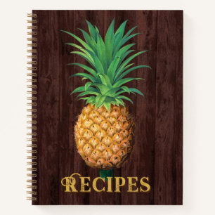 Cuaderno Ilustracion botánico de piña contra la caoba