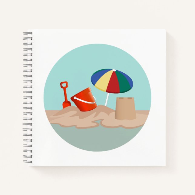 Cuaderno Ilustracion Bucket and Spade Circle Beach Scene (Anverso)