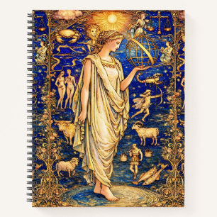 Cuaderno Ilustración Celestial de la Diosa Zodiaco Art Nouv