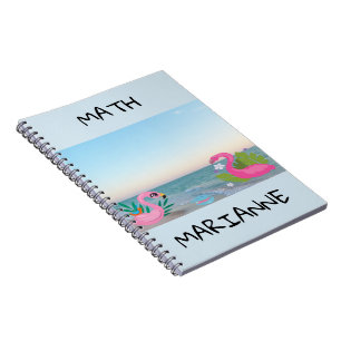 Cuaderno Ilustración centrada en el océano de flamencos tro
