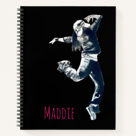 Cuaderno ilustracion chica de bailarina de hip hop de Guay