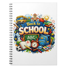 Cuaderno Ilustración Colorida de Regreso a la Escuela