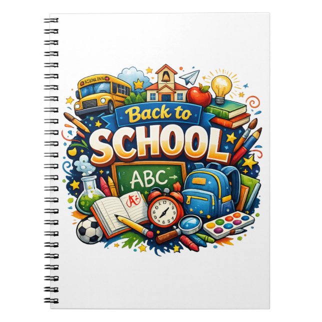 Cuaderno Ilustración Colorida de Regreso a la Escuela (Frente)