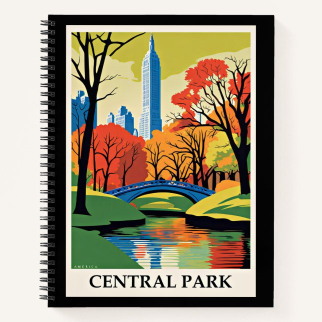 Cuaderno Ilustracion colorido de Central Park (Anverso)