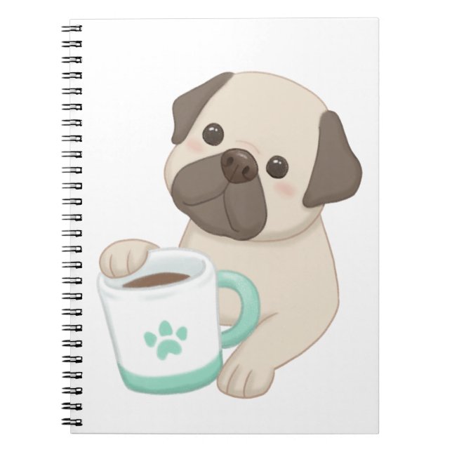 Cuaderno Ilustracion Cute Dog & Mug (Frente)