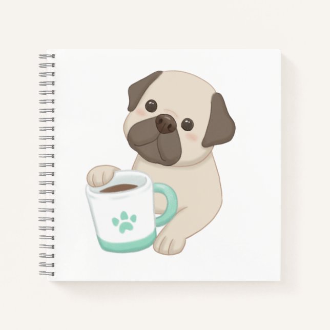 Cuaderno Ilustracion Cute Dog & Mug (Anverso)