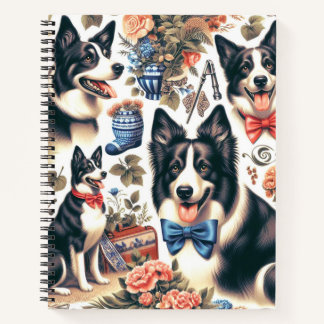 Cuaderno Ilustracion Cute Vintage Border Collie