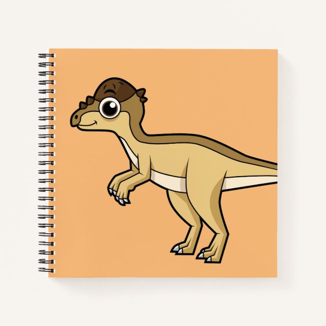 Cuaderno Ilustracion Cuto De Un Dinosaurio Pachycephalosaur (Anverso)