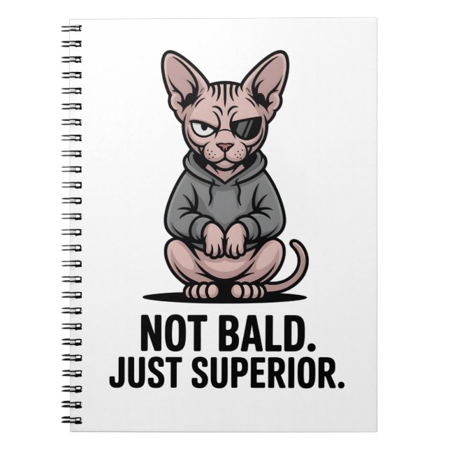 Cuaderno Ilustración de actitud de gato Sphynx superior (Frente)