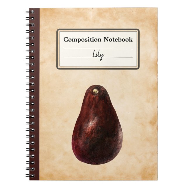 Cuaderno Ilustracion de aguacate vintage (Frente)