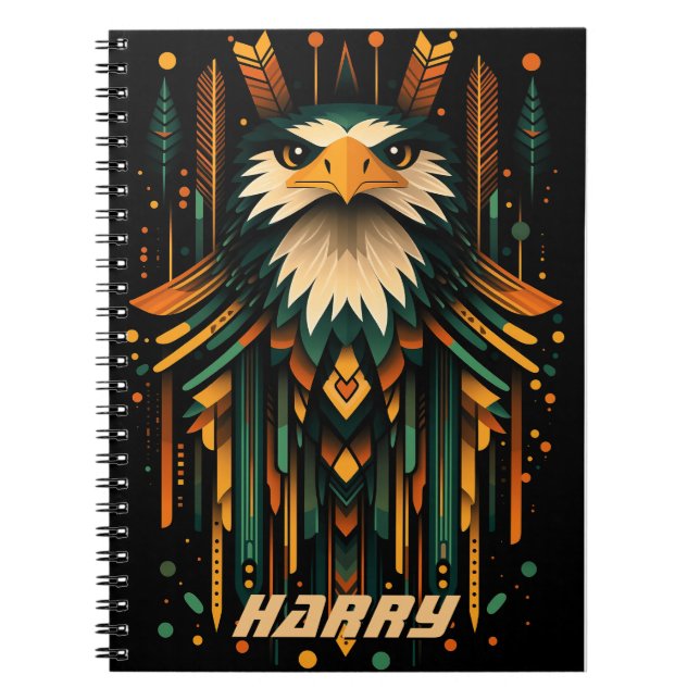 Cuaderno Ilustracion de águila geométrica (Frente)