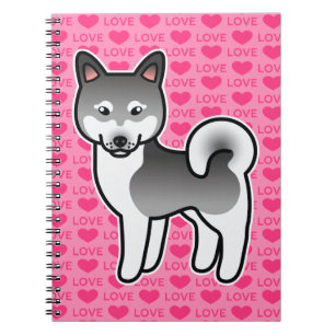 Cuaderno Ilustración de amor por perro Klee Kai de Alaska g
