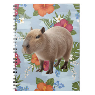 Cuaderno Ilustración de animal de capibara en acuarela lind